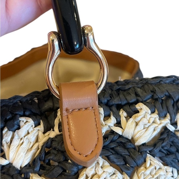 A New Day Woven Raffia Top Handle Mini Tote Bag - Picture 3 of 6